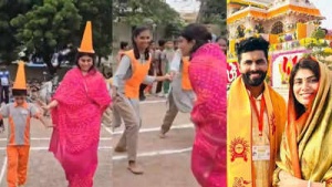 Rivaba Jadeja, Wife of Cricket Star, Joins Students in Kabaddi and Tug-of-War Match