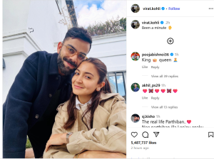 Virat Kohli's Intimate Photo with Anushka Sharma Breaks the Internet, Racking Up Millions of Likes in Hours