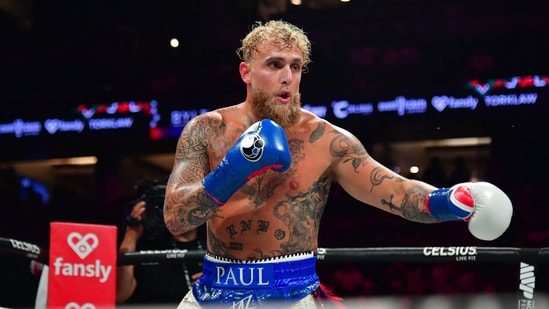Jake Paul fights against Julio Cesar Chavez Jr. at Honda Center. Mandatory Credit: Gary A. Vasquez-Imagn Images(IMAGN IMAGES via Reuters Connect)