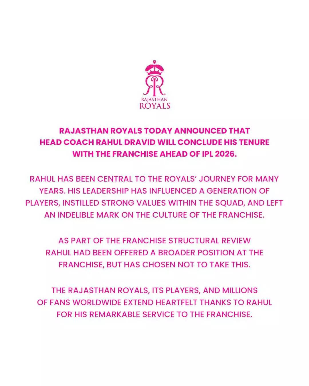 Rajasthan Royals post