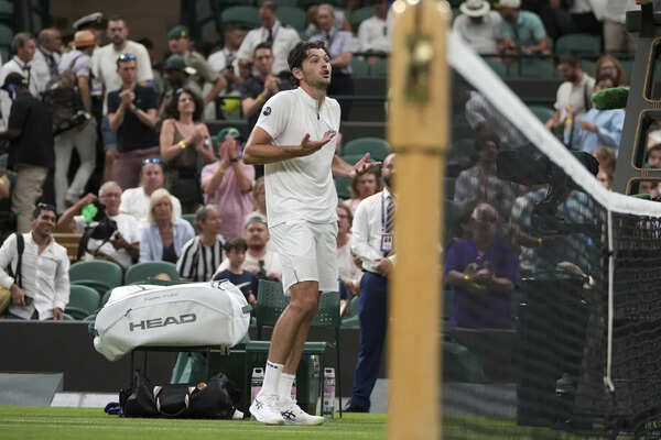 Wimbledon: Giovanni Mpetshi Perricard hits tournament-record 153 mph serve against Taylor Fritz