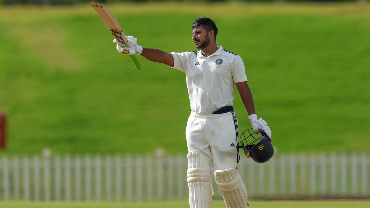 Shubham Khajuria celebrates his century